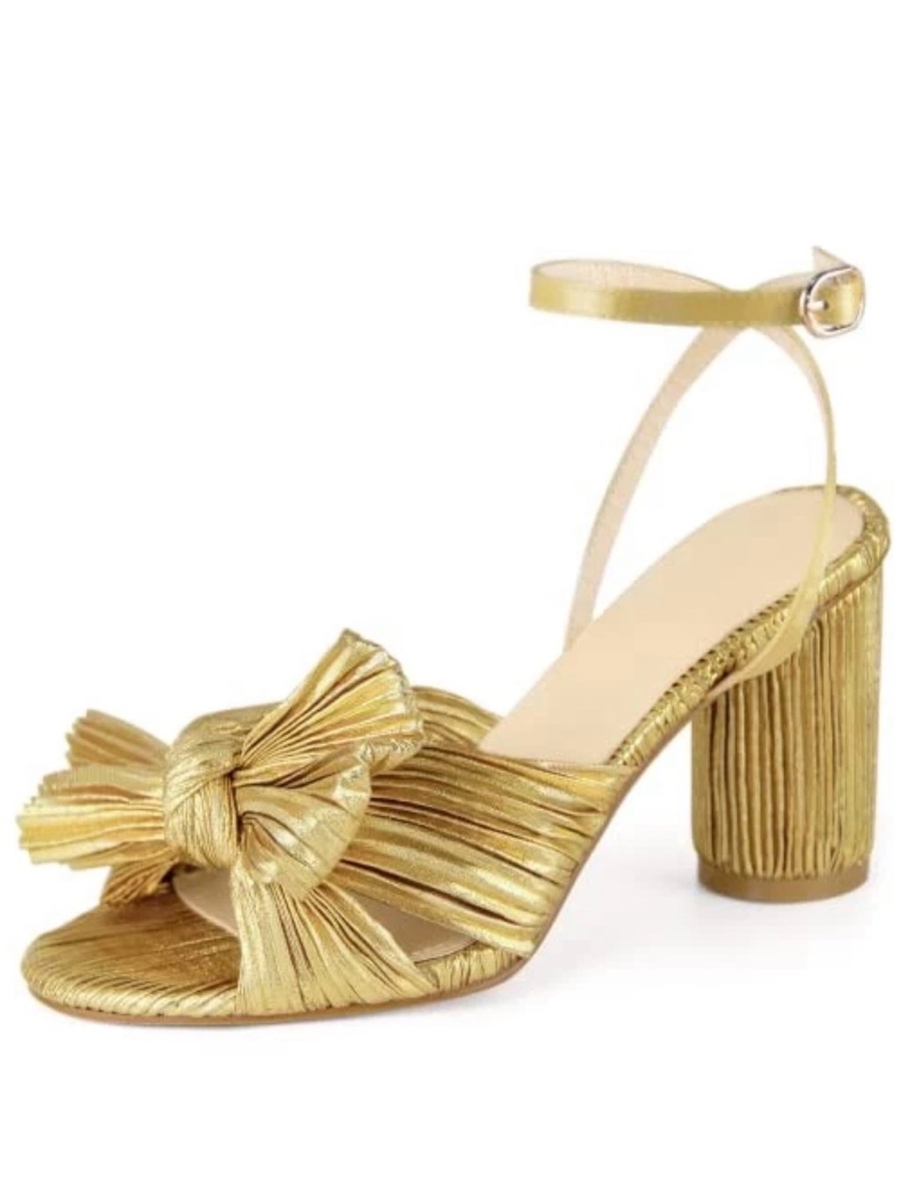 MUCCCUTE Women's Bow Knot Sandals Ankle Buckle Strap Chunky Heeled Size 6